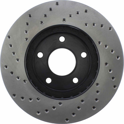 StopTech Sport Cross Drilled Brake Rotor; Front Left