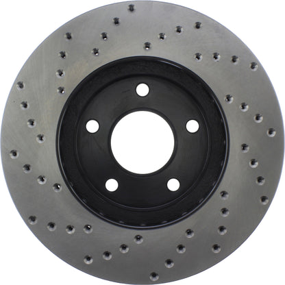 StopTech Sport Cross Drilled Brake Rotor; Front Left