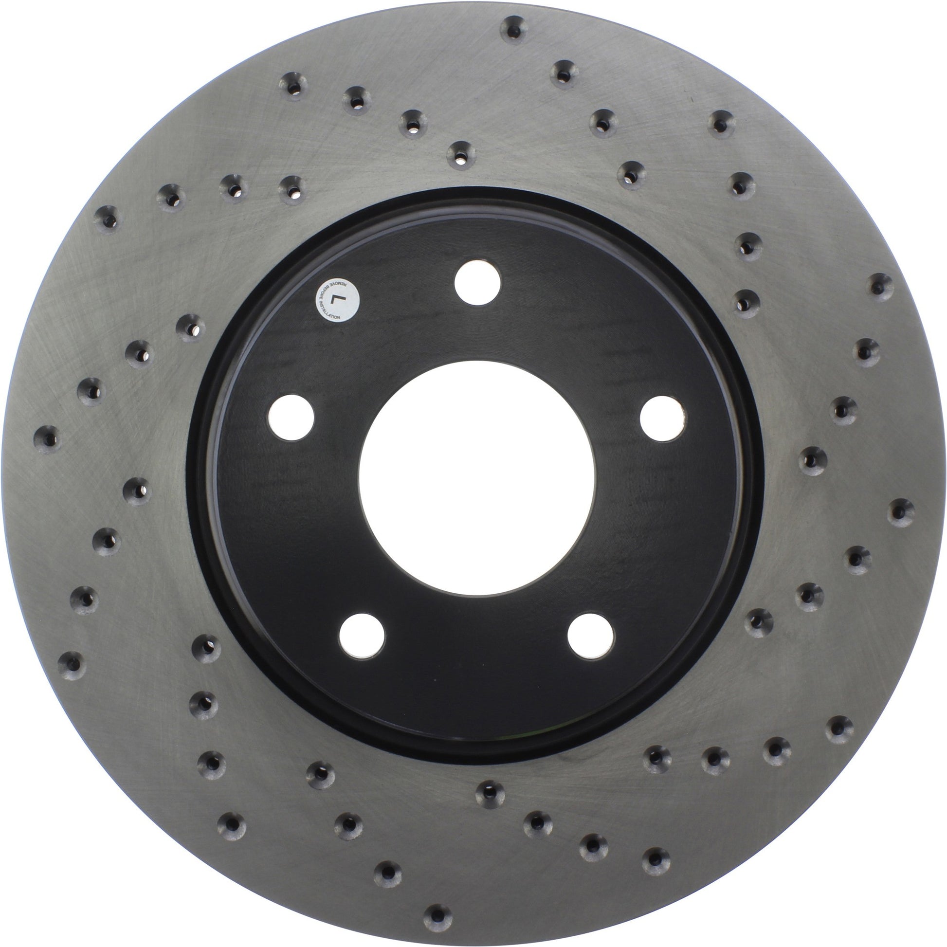 StopTech Sport Cross Drilled Brake Rotor; Front Left