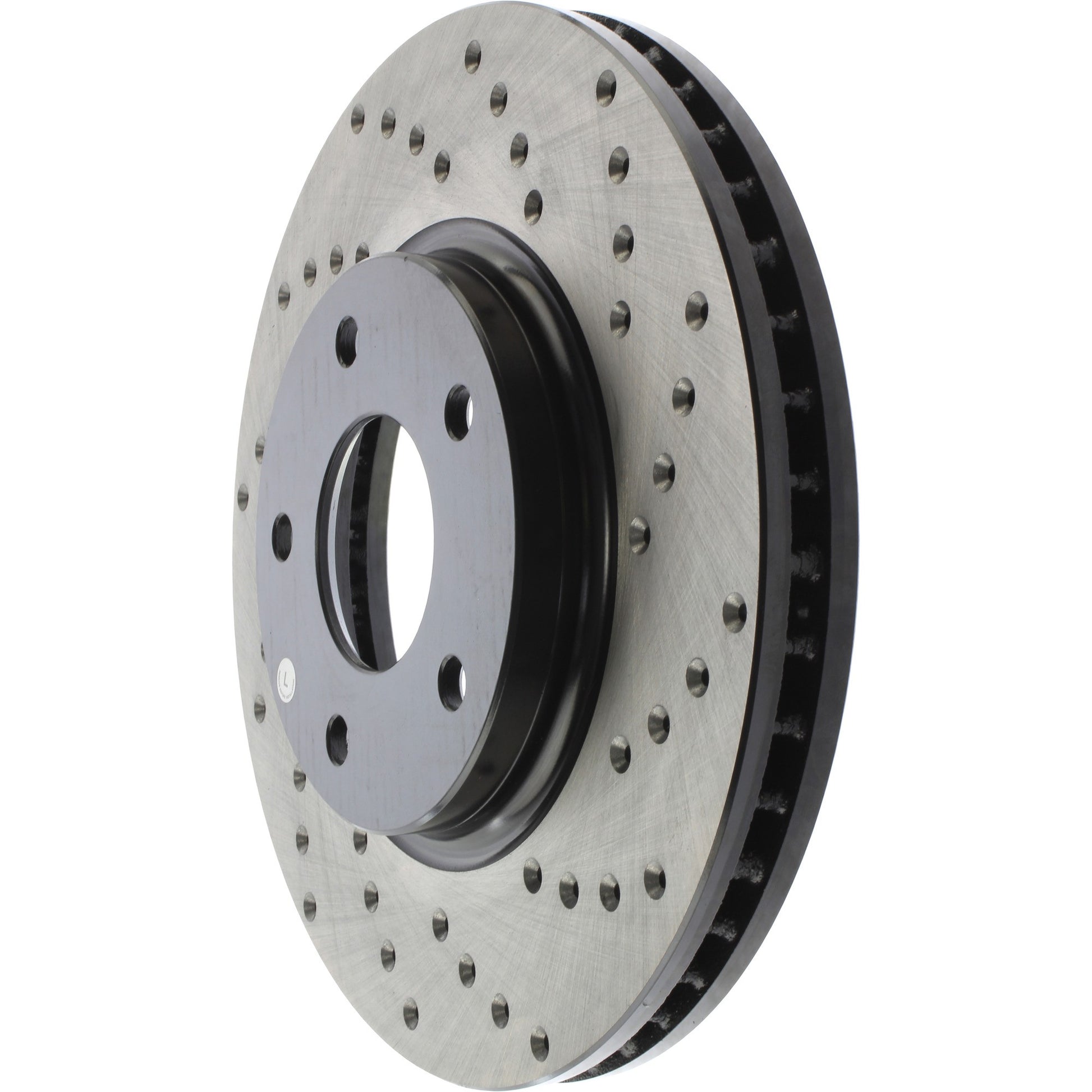 StopTech Sport Cross Drilled Brake Rotor; Front Left