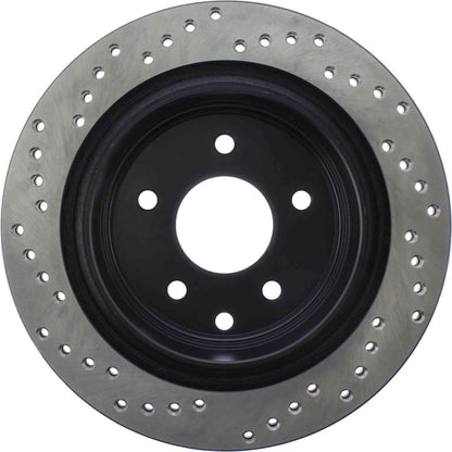 StopTech Sport Cross Drilled Brake Rotor; Rear Left