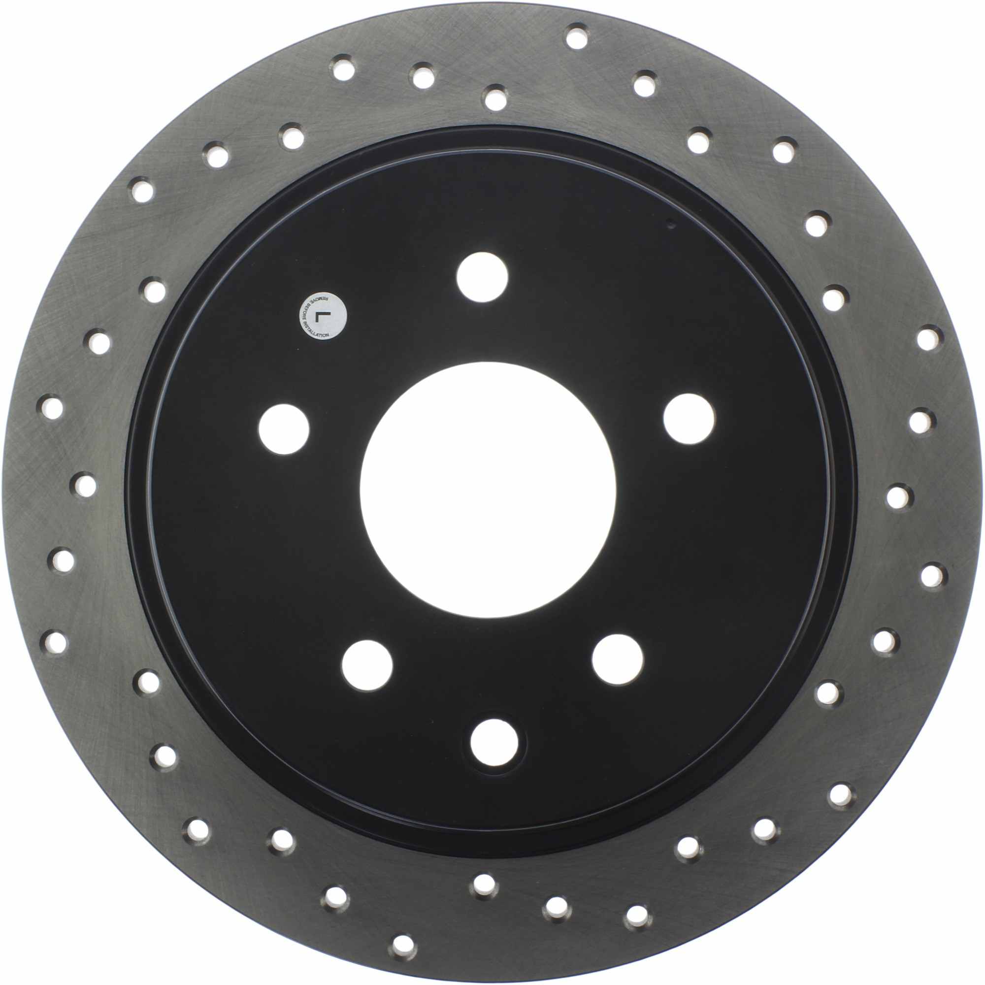 StopTech Sport Cross Drilled Brake Rotor; Rear Left