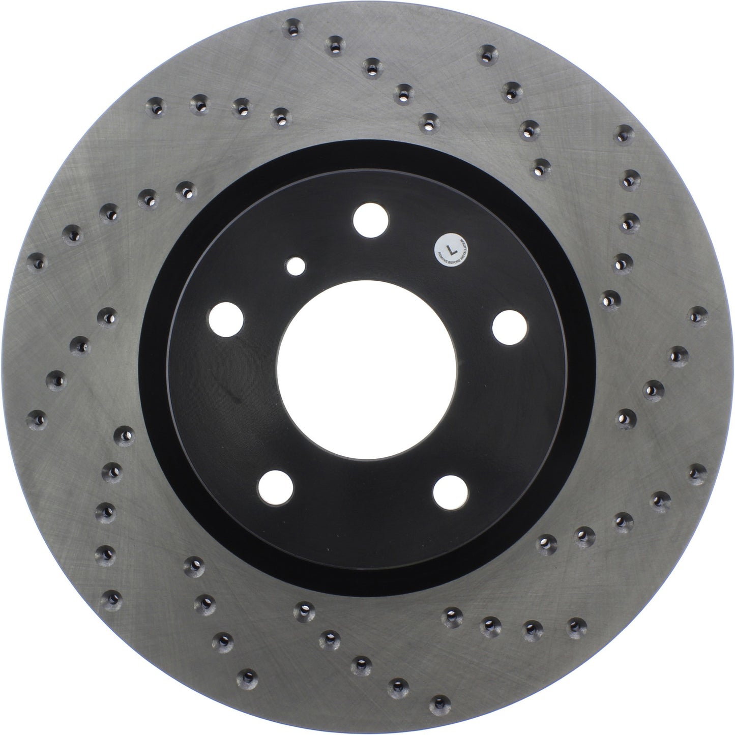 StopTech Sport Cross Drilled Brake Rotor; Front Left