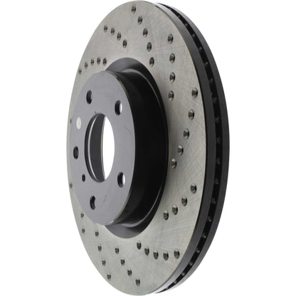 StopTech Sport Cross Drilled Brake Rotor; Front Left
