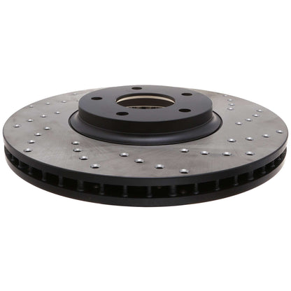 StopTech Sport Cross Drilled Brake Rotor; Front Left
