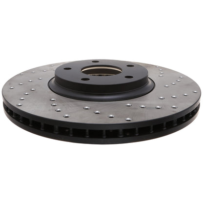 StopTech Sport Cross Drilled Brake Rotor; Front Left