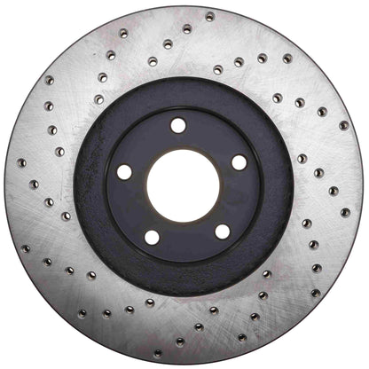 StopTech Sport Cross Drilled Brake Rotor; Front Left