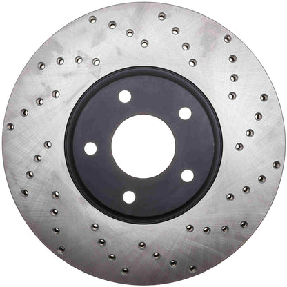 StopTech Sport Cross Drilled Brake Rotor; Front Left