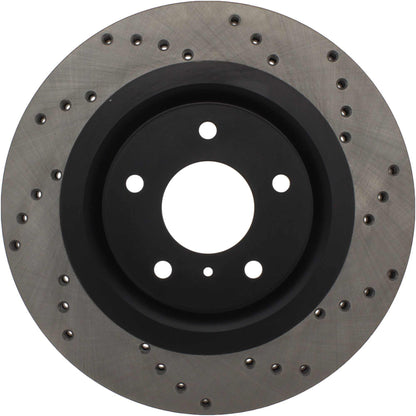 StopTech Sport Cross Drilled Brake Rotor; Front Left