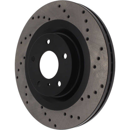 StopTech Sport Cross Drilled Brake Rotor; Front Left
