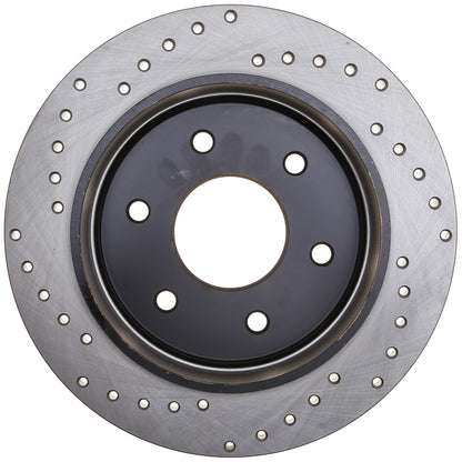 StopTech Sport Cross Drilled Brake Rotor; Rear Left