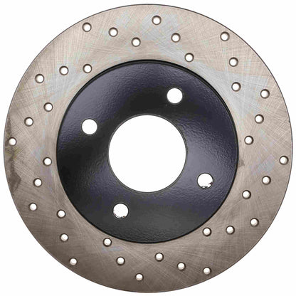 StopTech Sport Cross Drilled Brake Rotor; Rear Left