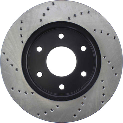 StopTech Sport Cross Drilled Brake Rotor; Front Left