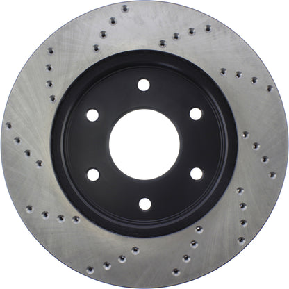 StopTech Sport Cross Drilled Brake Rotor; Front Left