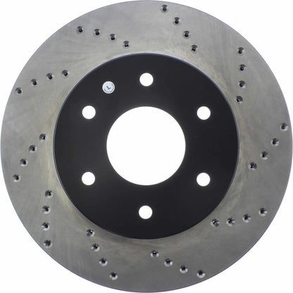 StopTech Sport Cross Drilled Brake Rotor; Front Left