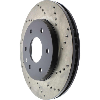 StopTech Sport Cross Drilled Brake Rotor; Front Left