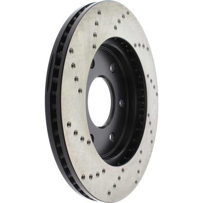 StopTech Sport Cross Drilled Brake Rotor; Front Left