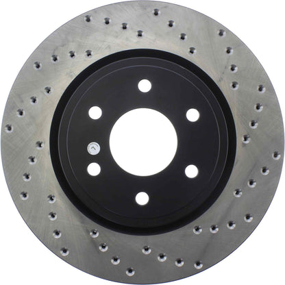 StopTech Sport Cross Drilled Brake Rotor; Front Left