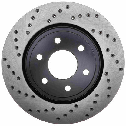 StopTech Sport Cross Drilled Brake Rotor; Front Right