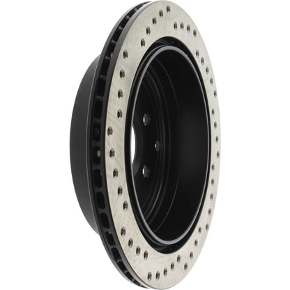 StopTech Sport Cross Drilled Brake Rotor; Rear Left