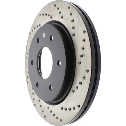 StopTech Sport Cross Drilled Brake Rotor; Front Left