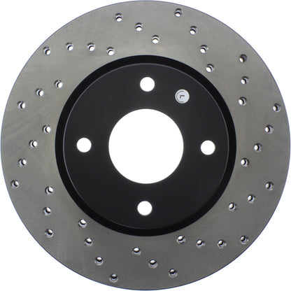 StopTech Sport Cross Drilled Brake Rotor; Front Left