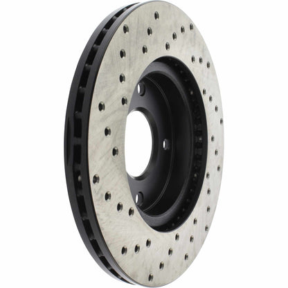 StopTech Sport Cross Drilled Brake Rotor; Front Left