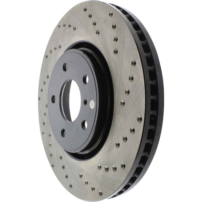 StopTech Sport Cross Drilled Brake Rotor; Front Left