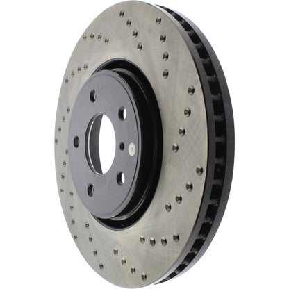 StopTech Sport Cross Drilled Brake Rotor; Front Left