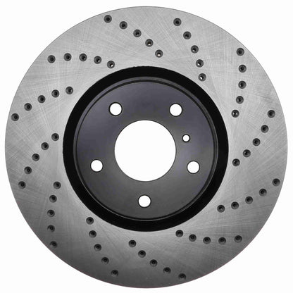 StopTech Sport Cross Drilled Brake Rotor; Front Left