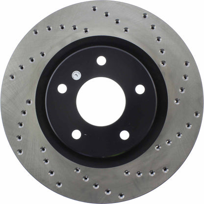 StopTech Sport Cross Drilled Brake Rotor; Front Left