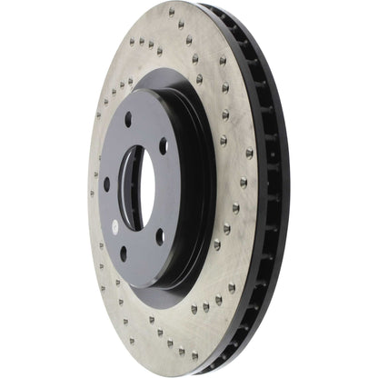 StopTech Sport Cross Drilled Brake Rotor; Front Left