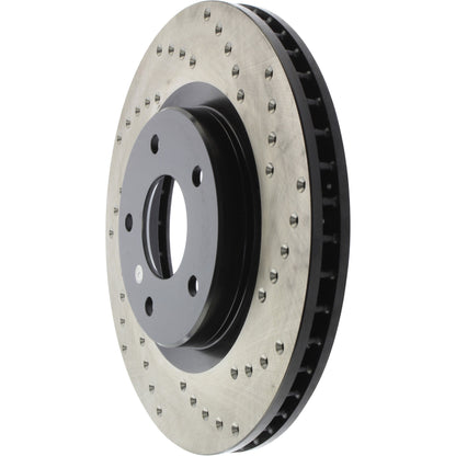 StopTech Sport Cross Drilled Brake Rotor; Front Left