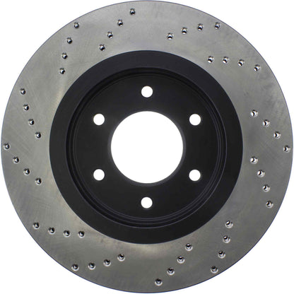 StopTech Sport Cross Drilled Brake Rotor; Front Left
