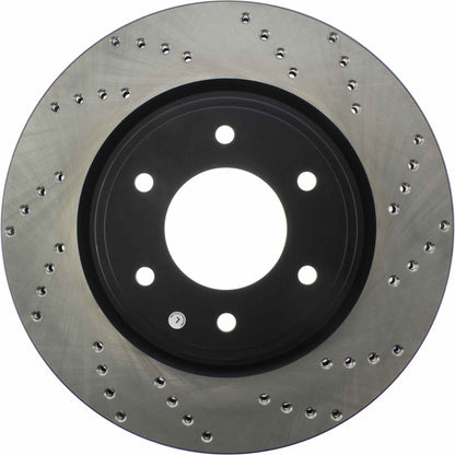 StopTech Sport Cross Drilled Brake Rotor; Front Left