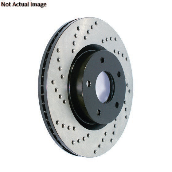StopTech Sport Cross Drilled Brake Rotor; Front Left