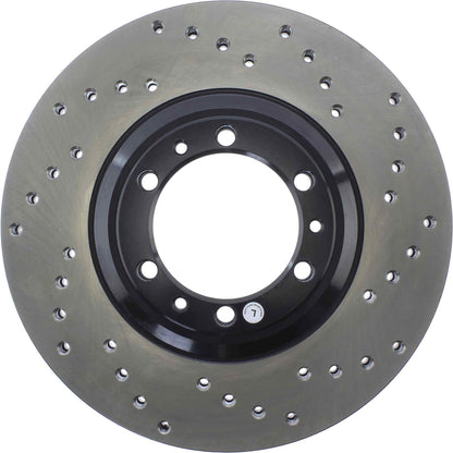 StopTech Sport Cross Drilled Brake Rotor; Front Left