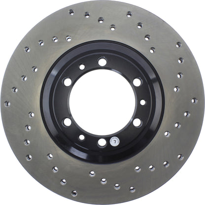 StopTech Sport Cross Drilled Brake Rotor; Front Left