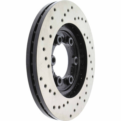 StopTech Sport Cross Drilled Brake Rotor; Front Left