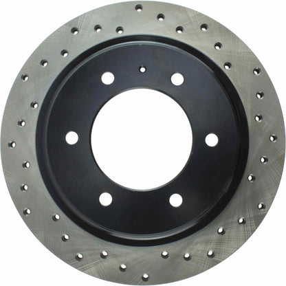 StopTech Sport Cross Drilled Brake Rotor; Rear Left