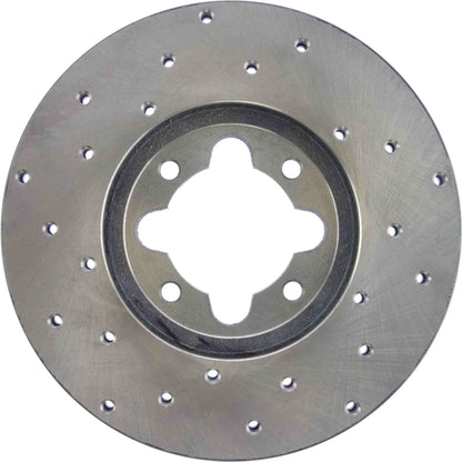 StopTech Sport Cross Drilled Brake Rotor; Front Left