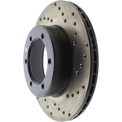 StopTech Sport Cross Drilled Brake Rotor; Front Left