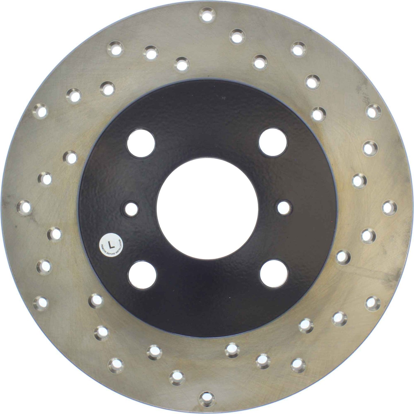 StopTech Sport Cross Drilled Brake Rotor; Rear Left