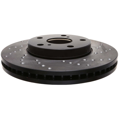 StopTech Sport Cross Drilled Brake Rotor; Front Left