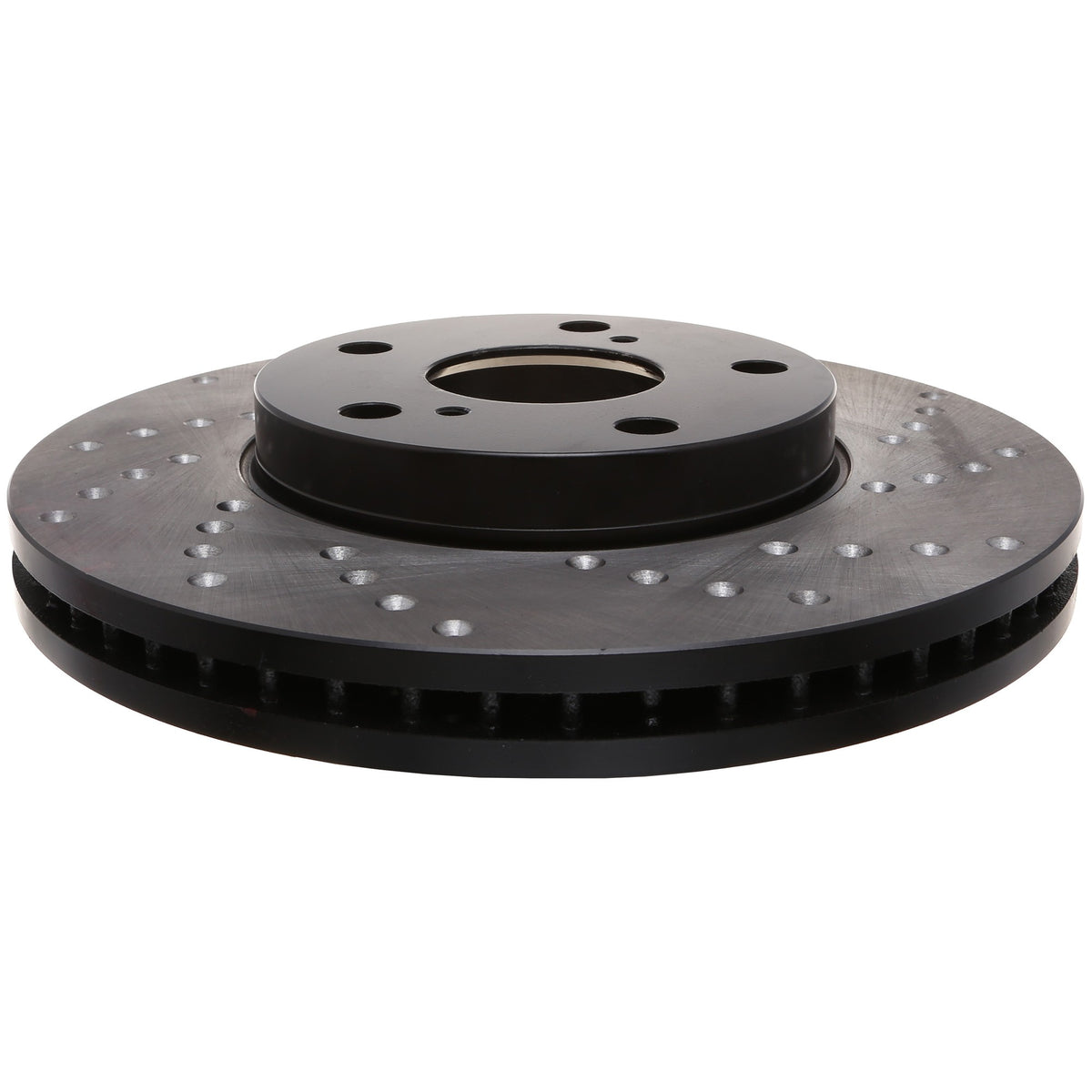 StopTech Sport Cross Drilled Brake Rotor; Front Left