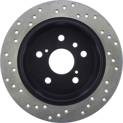 StopTech Sport Cross Drilled Brake Rotor; Rear Left