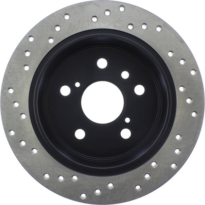 StopTech Sport Cross Drilled Brake Rotor; Rear Left