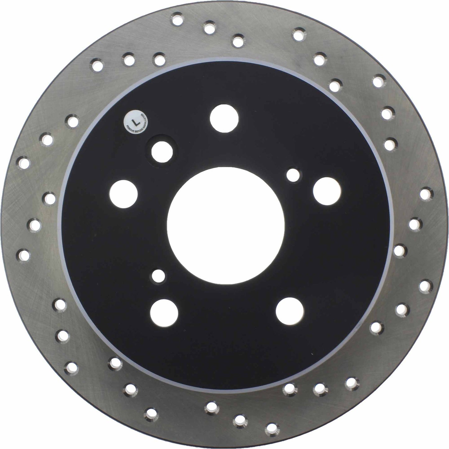 StopTech Sport Cross Drilled Brake Rotor; Rear Left