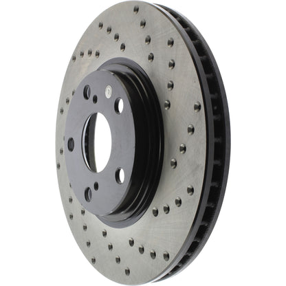 StopTech Sport Cross Drilled Brake Rotor; Front Left
