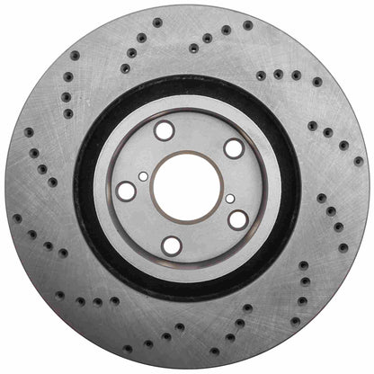 StopTech Sport Cross Drilled Brake Rotor; Front Left
